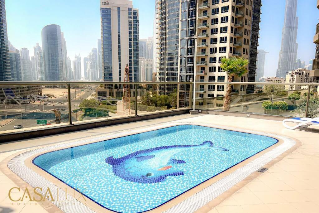 Lovely Big Studio W/ Burj Khalifa View In Downtown Dubaj Kültér fotó